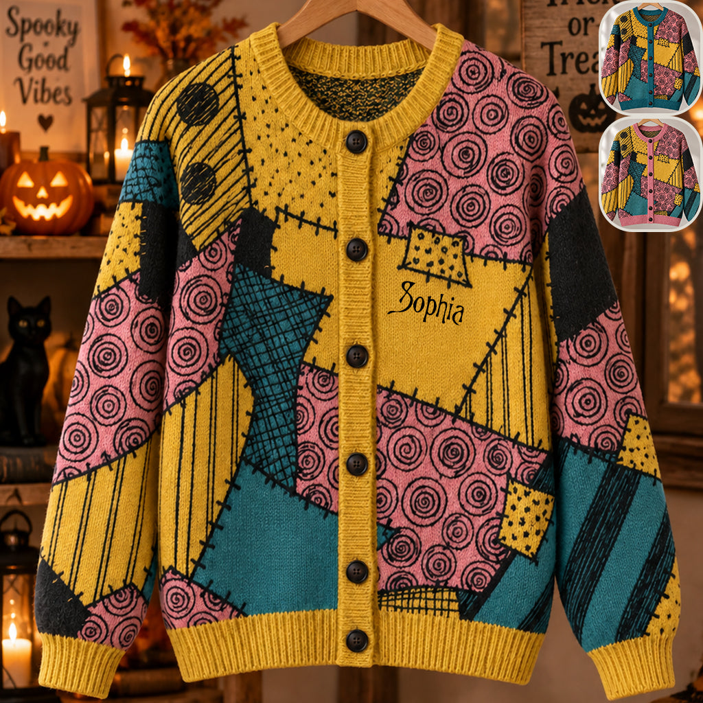 Gothic Pattern Nightmare - Personalized Nightmare Cardigan Sweater