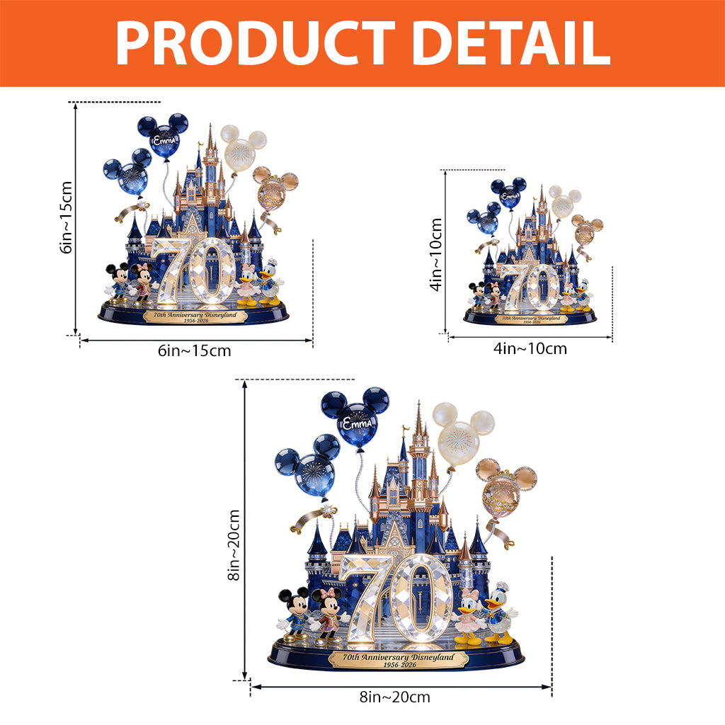 70th Anniversary - Personalized Dream Trip Custom Shaped Acrylic Plaque