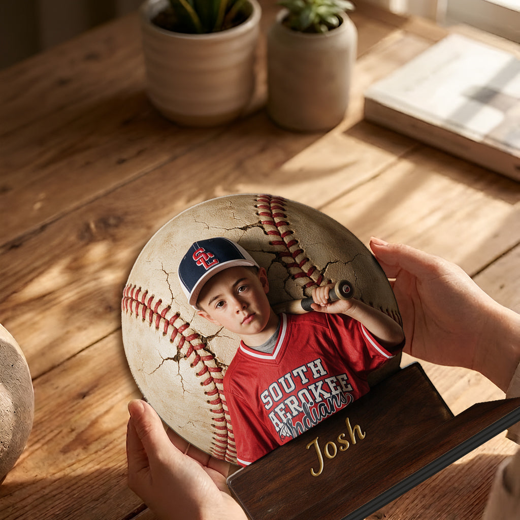 There Is No Crying In Baseball - Personalized Baseball Wooden Floating Shelf