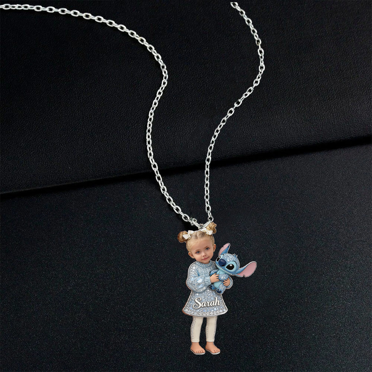 Best Friends - Personalized Ohana Shaped Metal Pendant Necklace