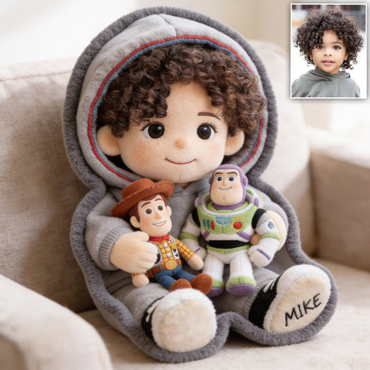 The Story Of Toys - Personalized Movie For Kids Premium Faux Fur Pillow