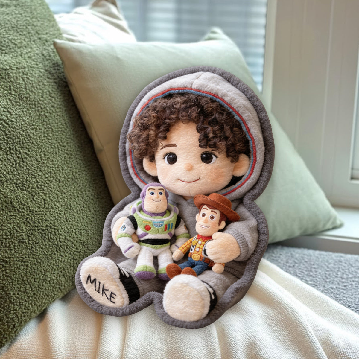 The Story Of Toys - Personalized Movie For Kids Premium Faux Fur Pillow