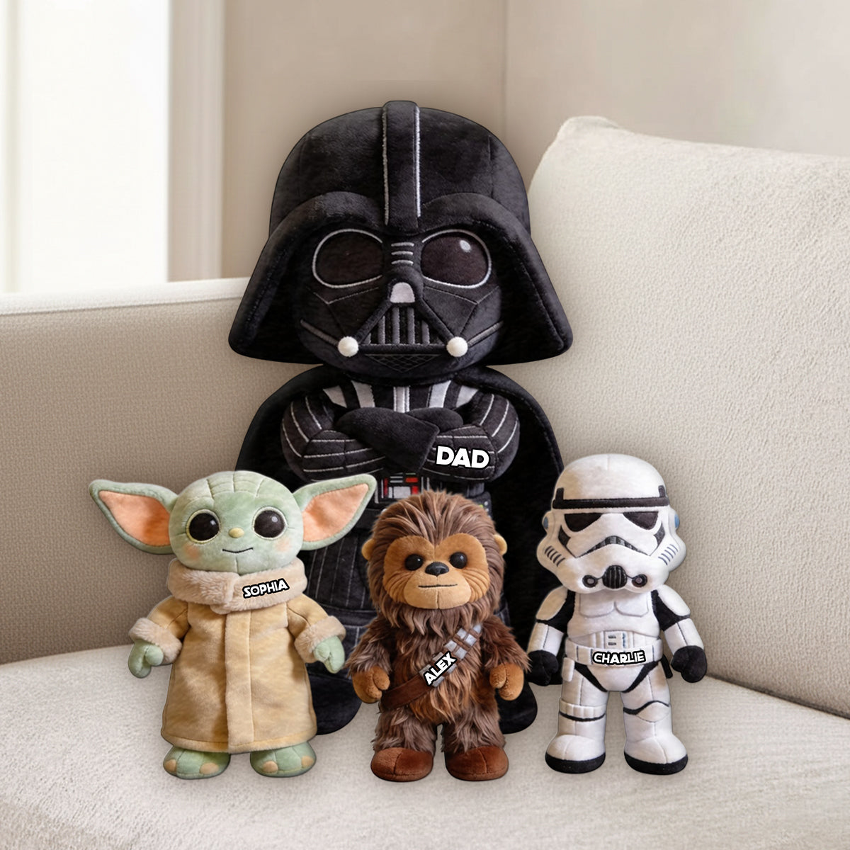 The Best Dad/Grandpa In The Galaxy - Personalized The Force Premium Faux Fur Pillow