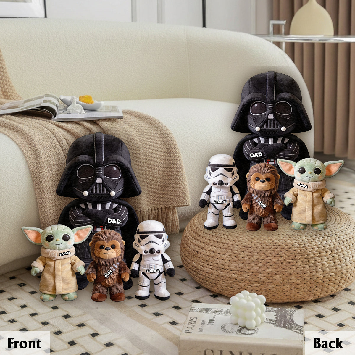The Best Dad/Grandpa In The Galaxy - Personalized The Force Premium Faux Fur Pillow
