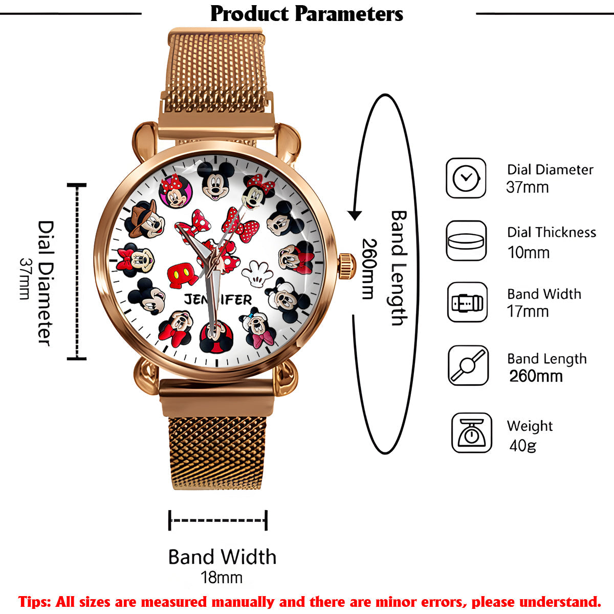 Mouse Happy Time - Personalized Mouse Women Hand Watch