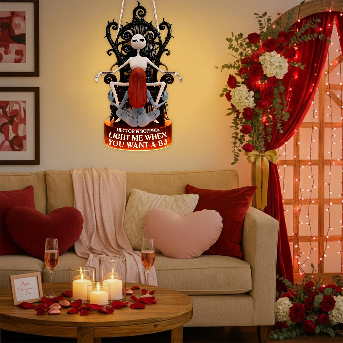Light Me When You Want A BJ - Personalized Nightmare LED Light Acrylic Sign