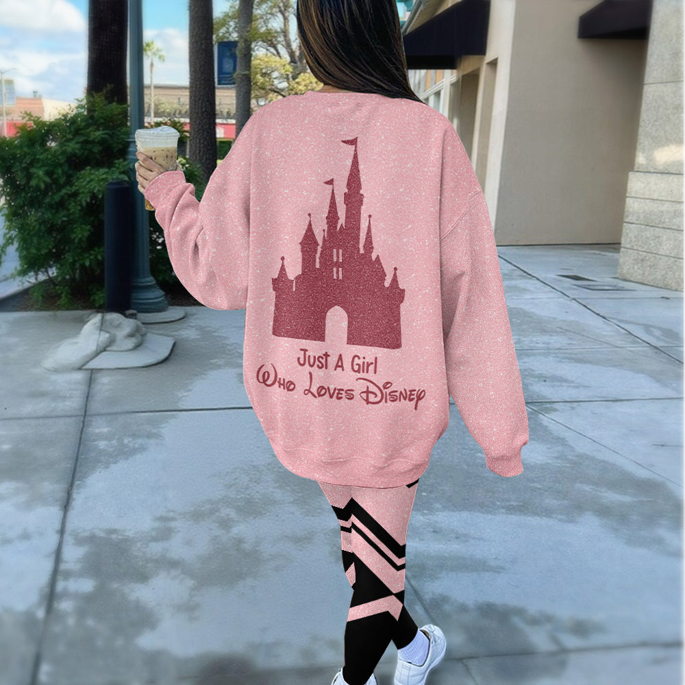 Sparkling Magical Castle - Personalized Mouse All Over Print Crewneck Sweatshirt & Leggings