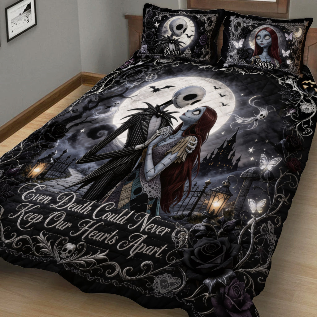 Even Death Could Never Keep Our Hearts Apart - Personalized Nightmare Quilt Set