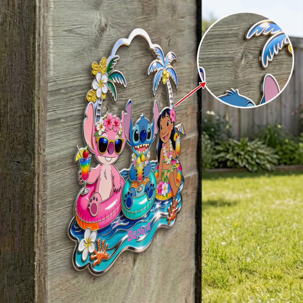 Ohana Vibe - Personalized Ohana 3D Printed Cut Metal Sign