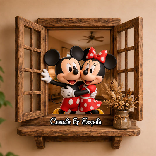 You & Me - Personalized Mouse Wooden Floating Shelf