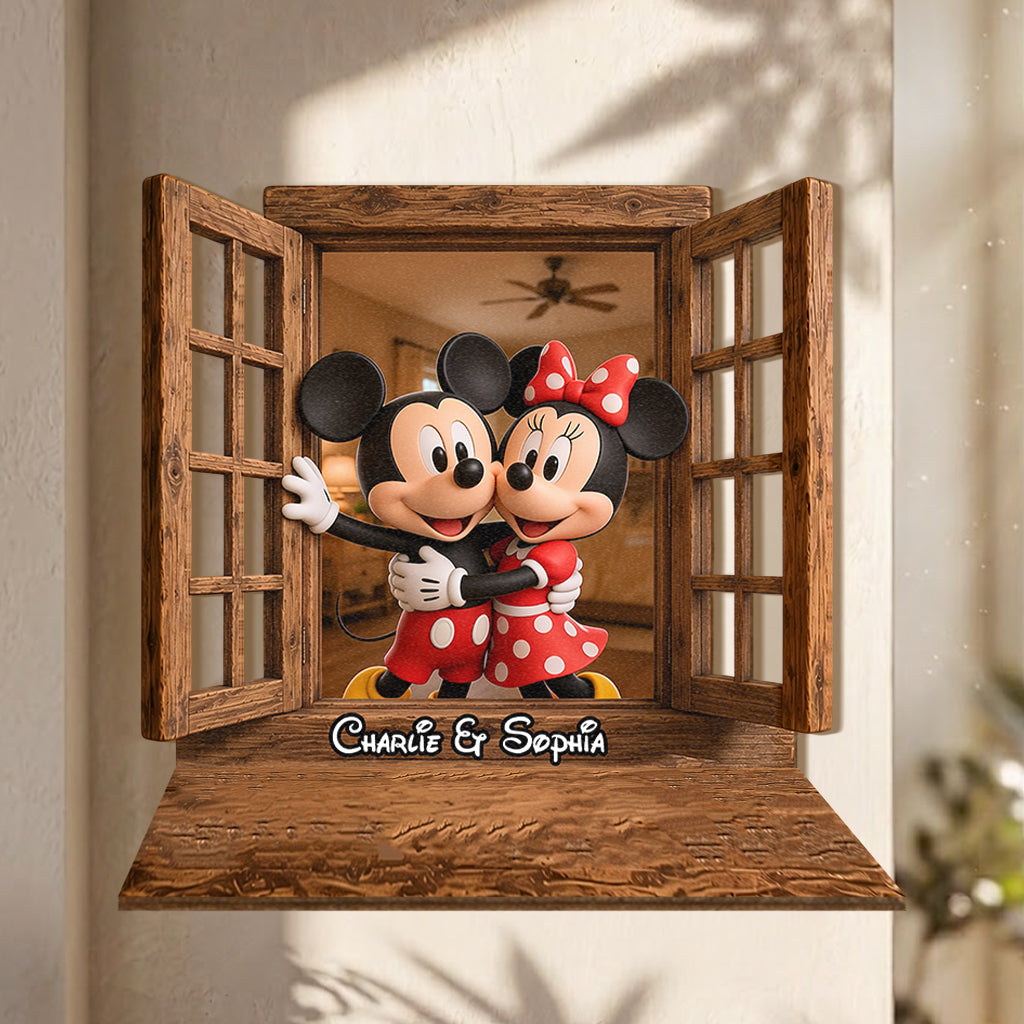 You & Me - Personalized Mouse Wooden Floating Shelf