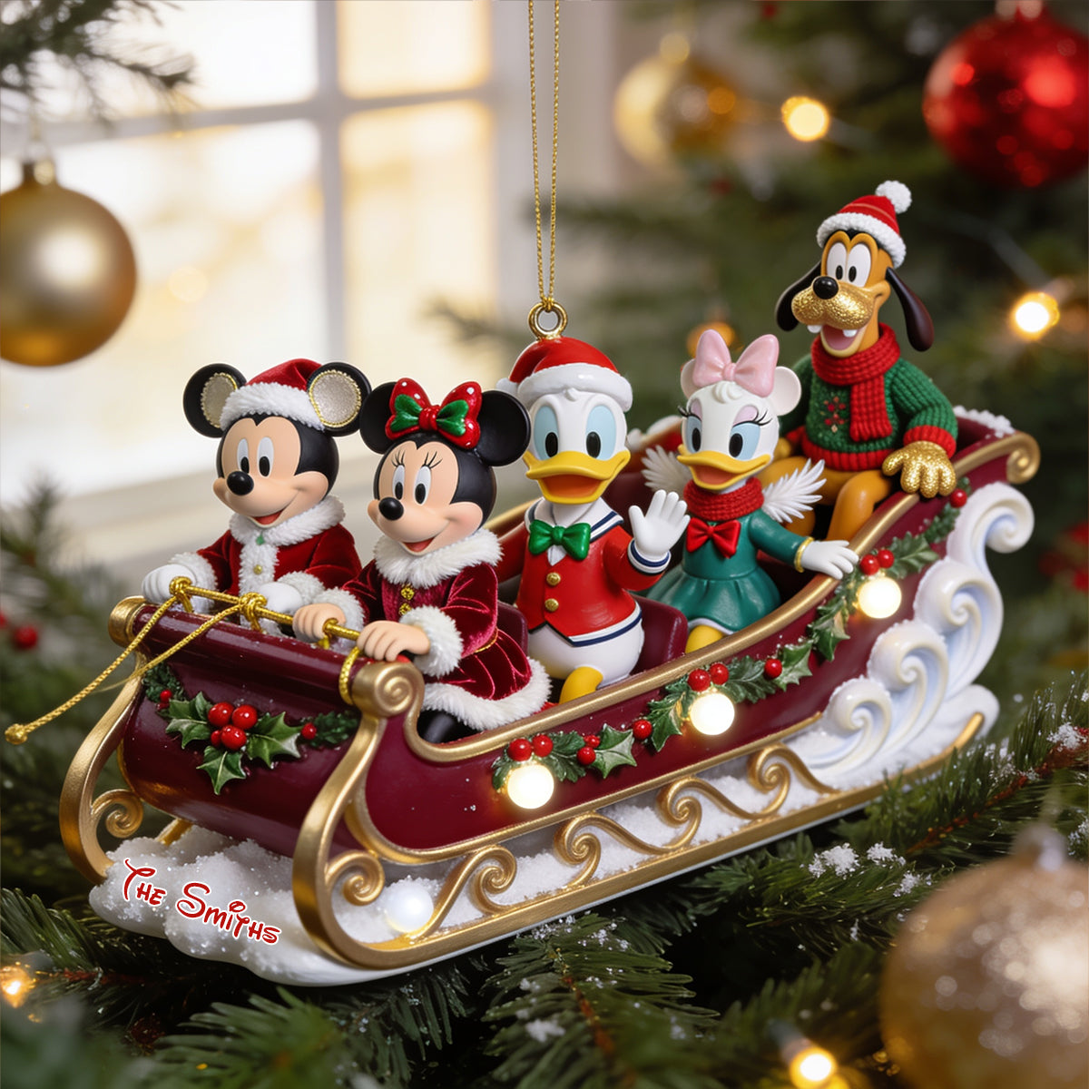 Dashing Through The Snow Magical Friends - Personalized Mouse Premium 3D Ornament