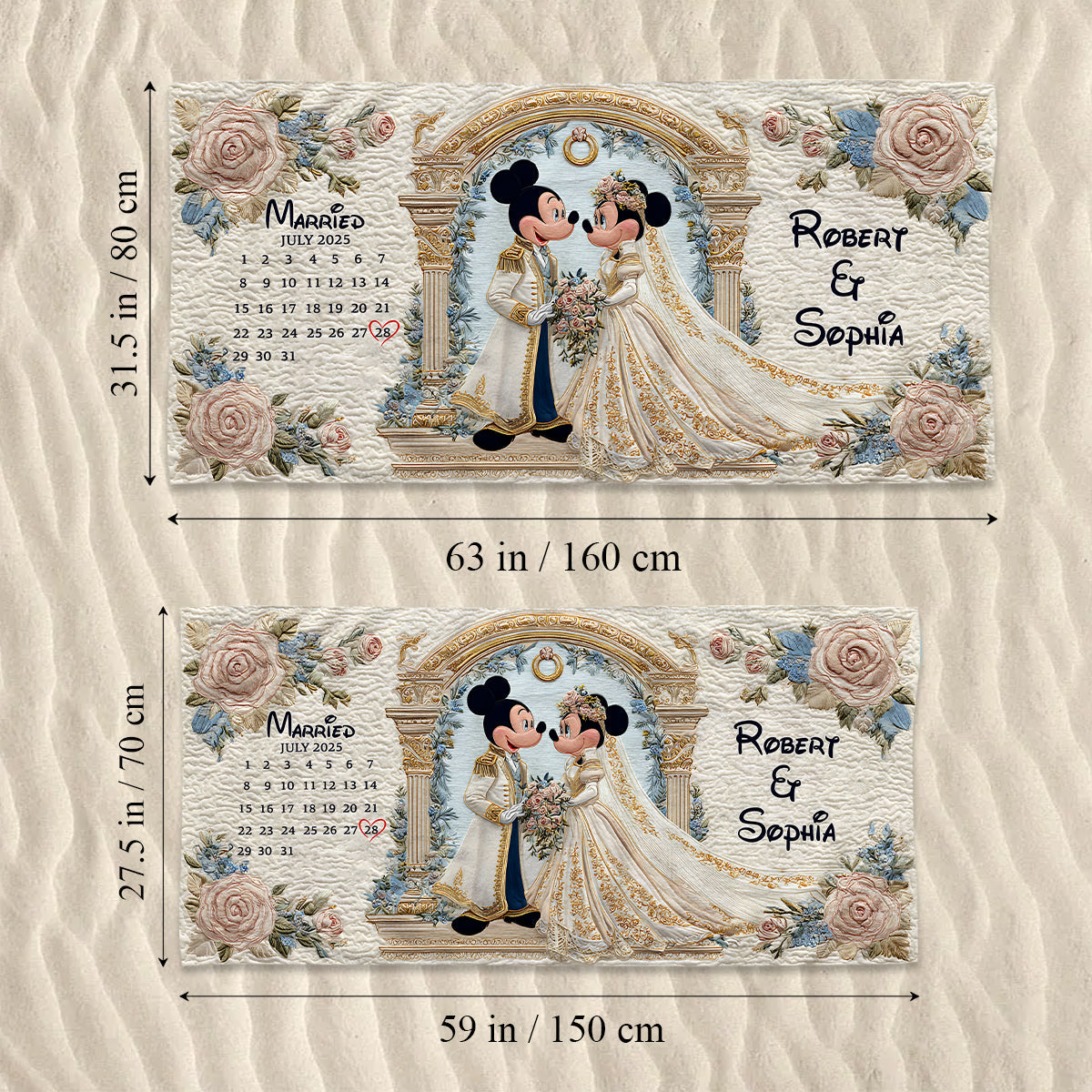 Gift For Wedding Meaningful Couple - Personalized Mouse Quick-dry Bath Towel