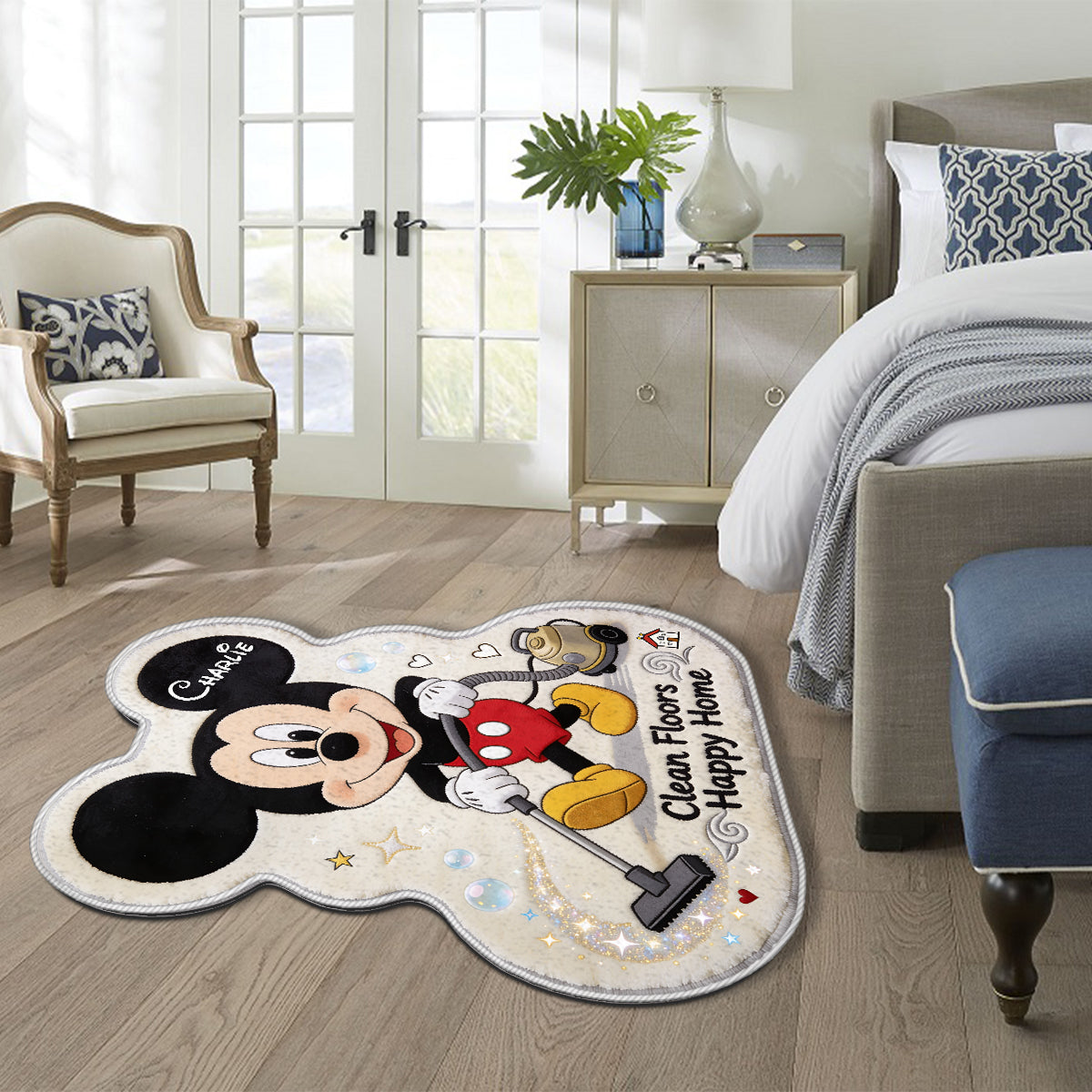 Clean Floors Happy Home - Personalized Mouse Non-Slip Tufted Rug
