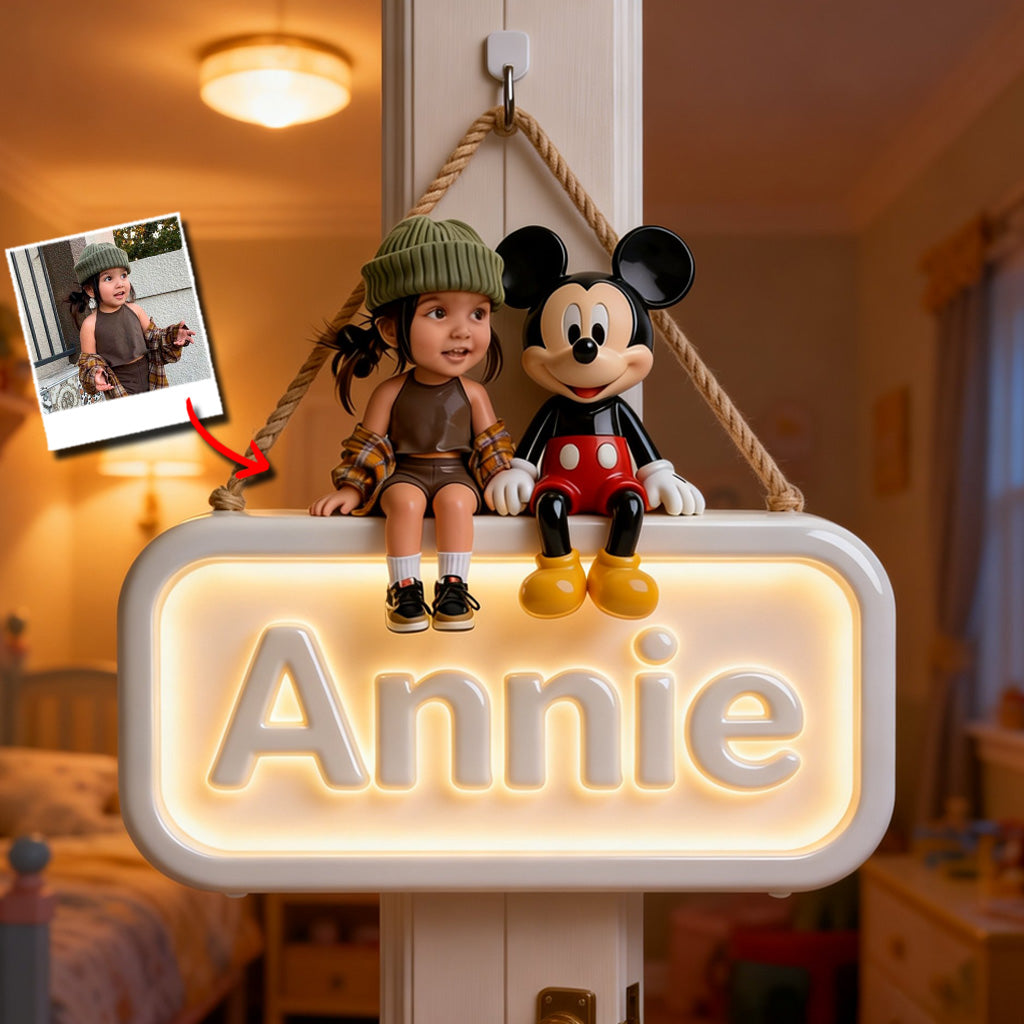 GlowName Kids - Personalized Mouse LED Light Acrylic Sign