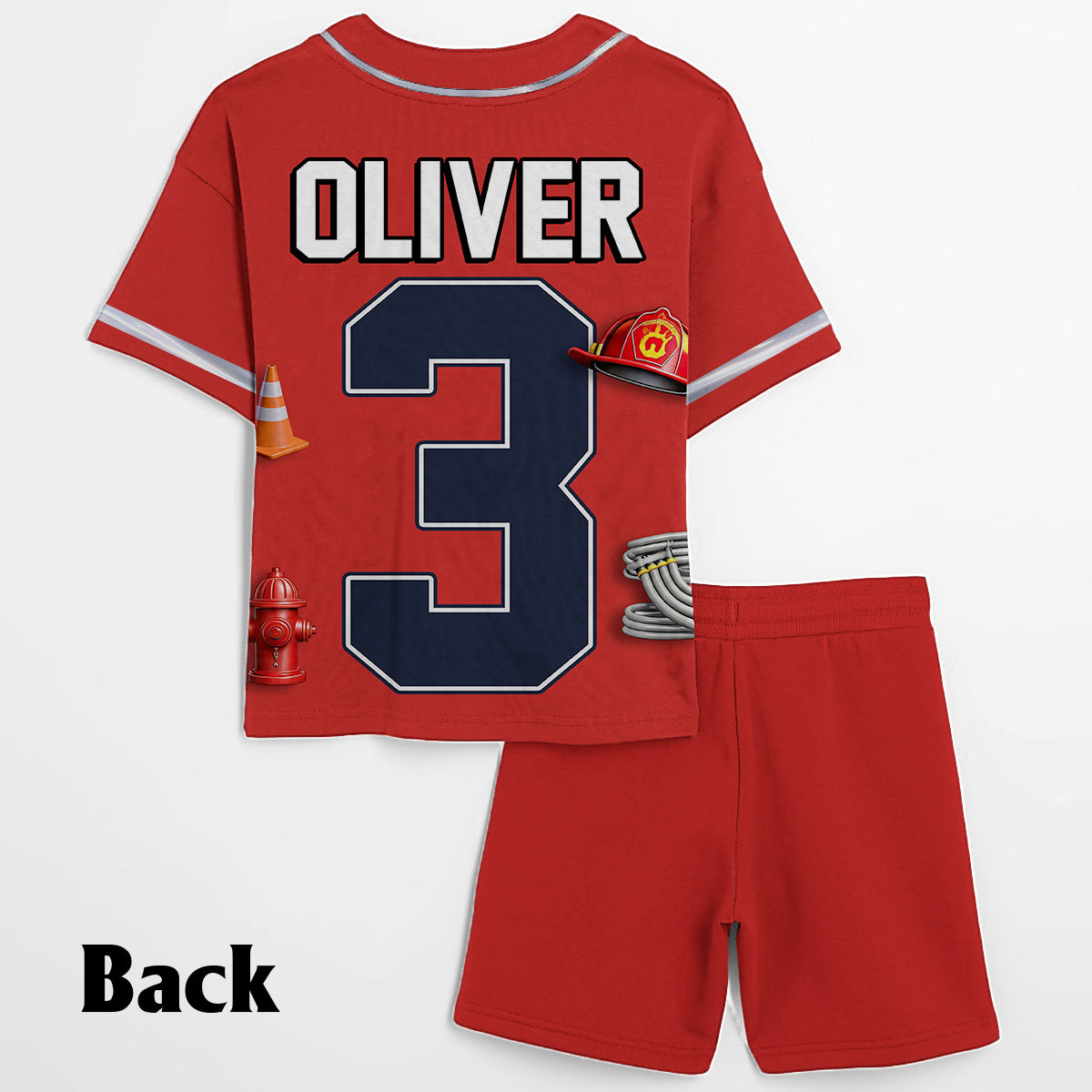 Birthday Fire Truck - Personalized Birthday Kid Jersey Shirt & Shorts