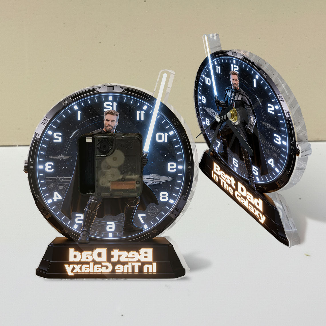 Custom Any Photo - Personalized The Force Desk Clock Plaque