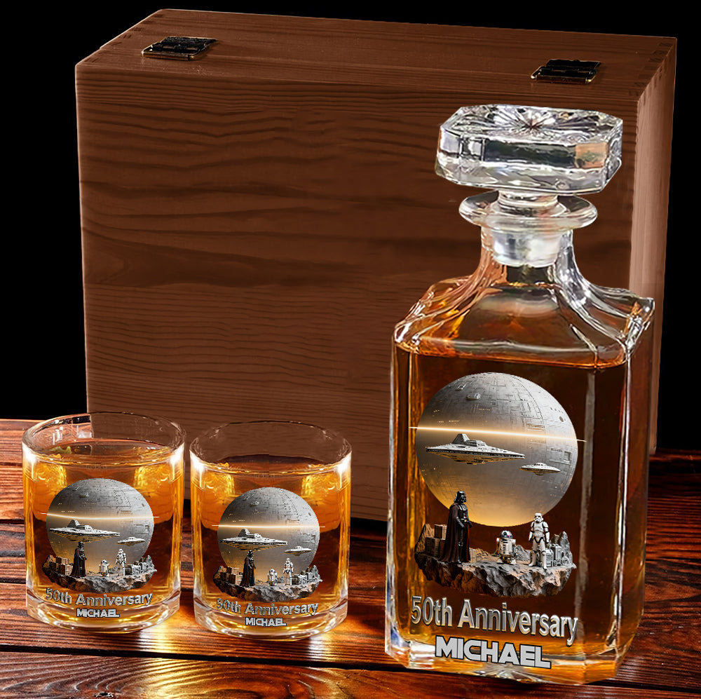 50th Anniversary - Personalized The Force Whiskey Decanter Set