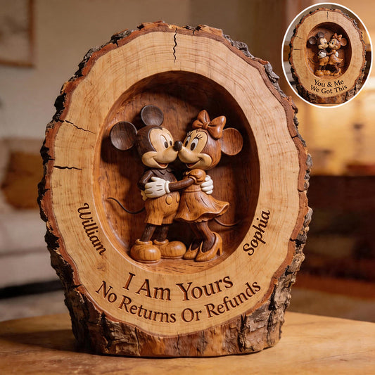 I Love You - Personalized Mouse Custom Shaped Wood Plaque