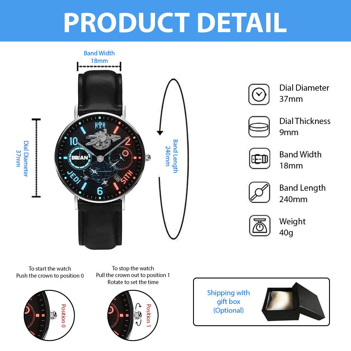 Galactic Map - Personalized The Force Hand Watch