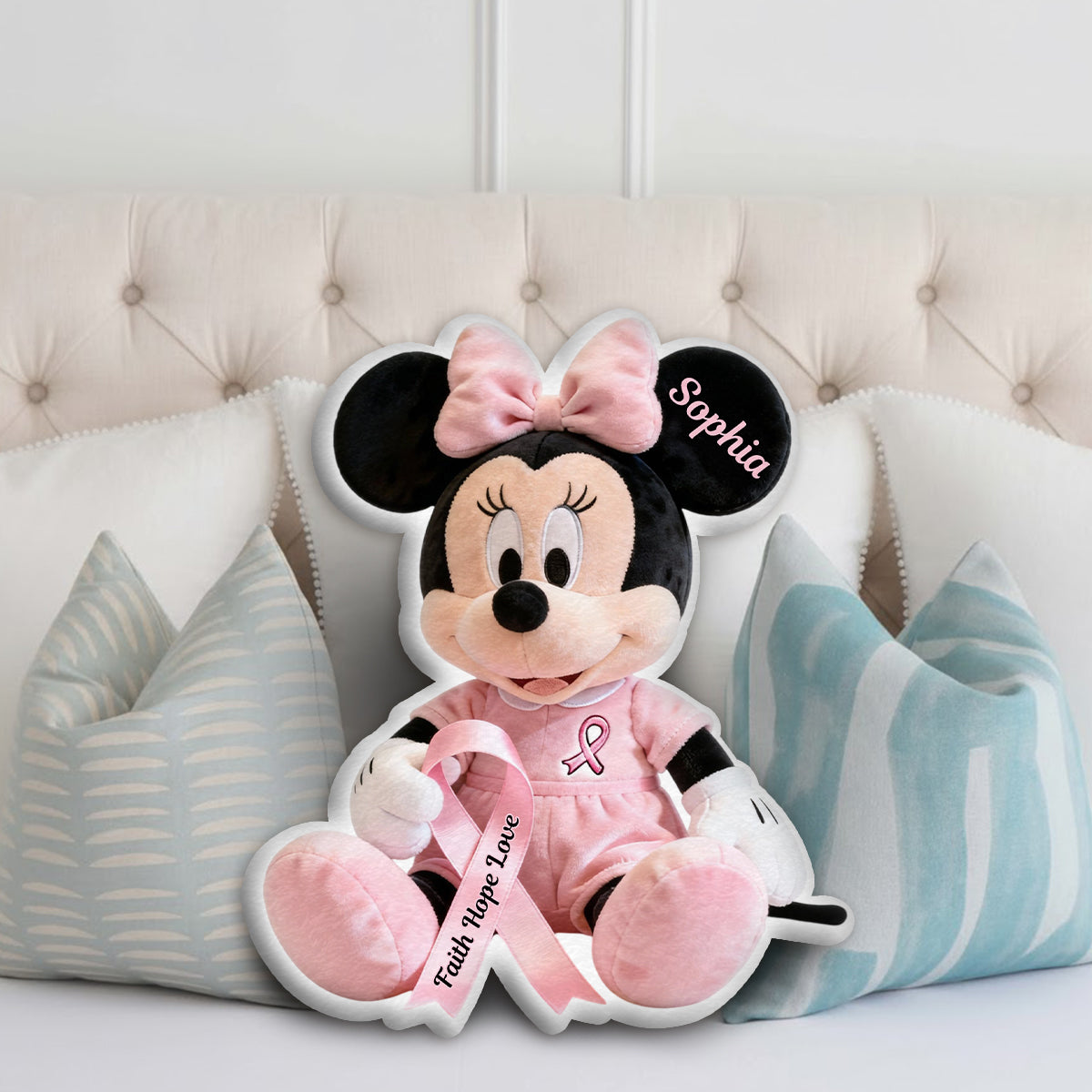 Breast Cancer Awareness - Personalized Breast Cancer Awareness Faux Fur Shaped Pillow