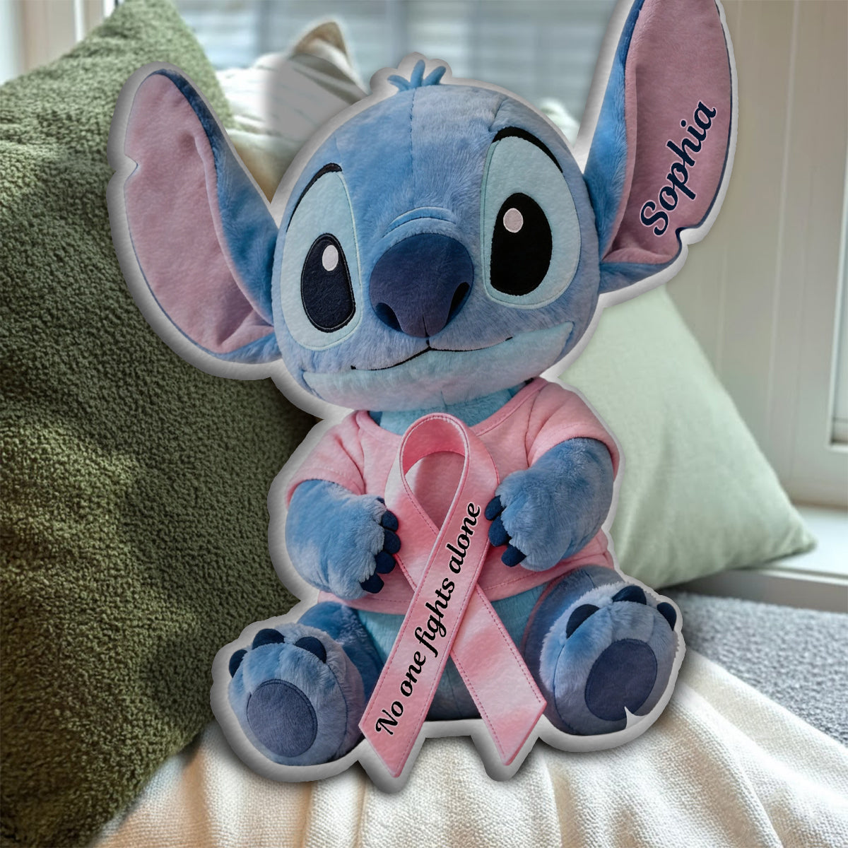 Breast Cancer Awareness - Personalized Breast Cancer Awareness Faux Fur Shaped Pillow