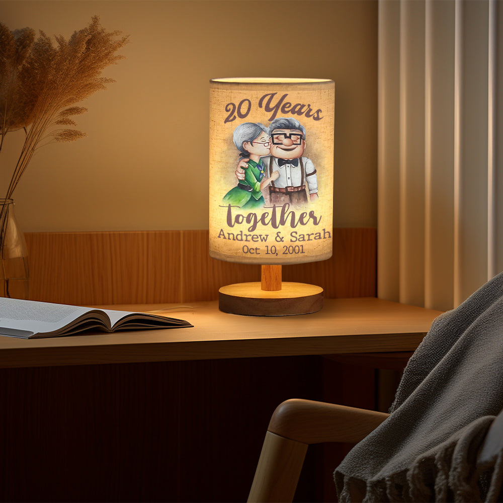 Together Since - Personalized Mouse Table Lamp with Wood Base