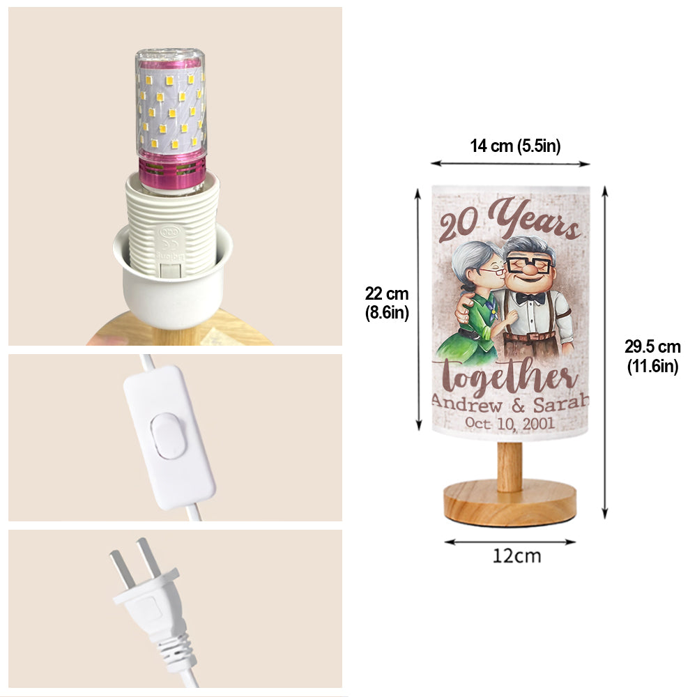 Together Since - Personalized Mouse Table Lamp with Wood Base