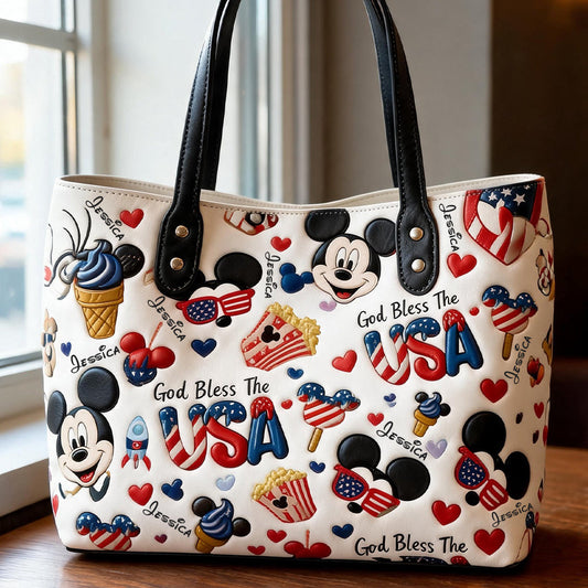 American Mouse Ears 4th of July - Personalized Mouse Tote Bag