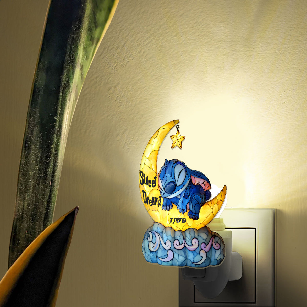 Sweet Dreams Blue Ohana - Personalized Ohana Acrylic Plug-In Night Light