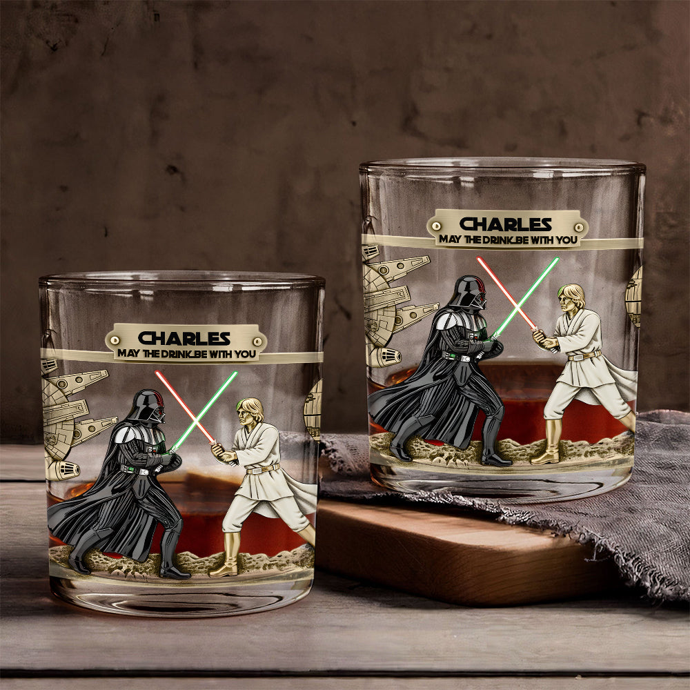 May The Drink Be With You - Personalized The Force Whiskey Glass