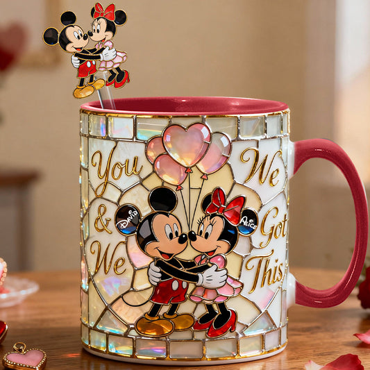 You & Me We Got This - Personalized Mouse Set Accent Mug with Acrylic Stirrers