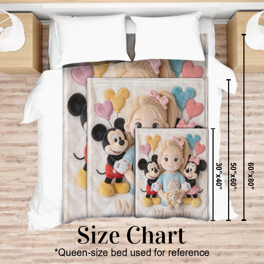 Custom Any Photo Magical Friends - Personalized Mouse Blanket