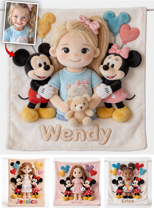 Custom Any Photo Magical Friends - Personalized Mouse Blanket