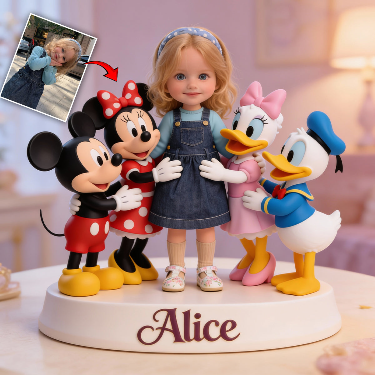 Custom Any Photo Magical Friends - Personalized Mouse Custom Shaped Acrylic Plaque