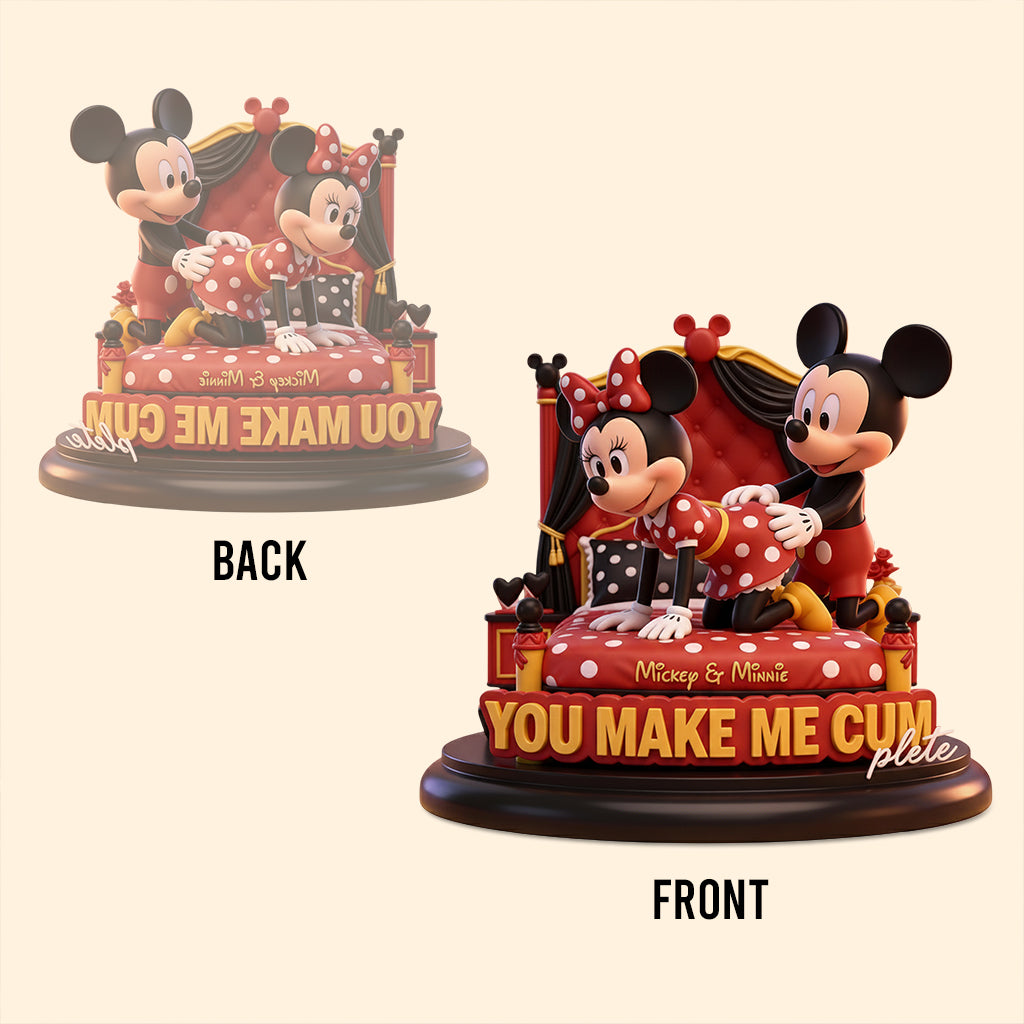 Magical Cartoon Mouse Couple, You Make Me Cumplete - Personalized Mouse Custom Shaped Acrylic Plaque