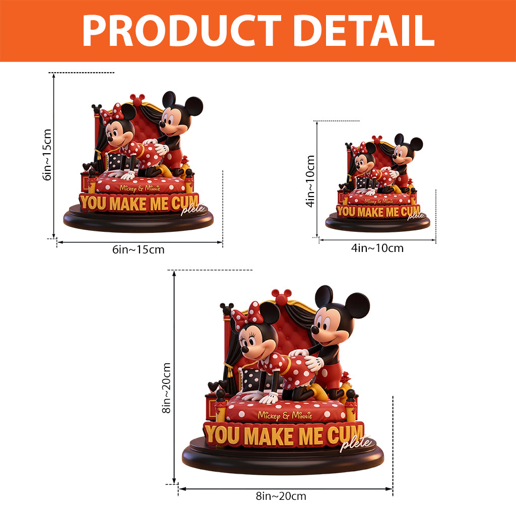 Magical Cartoon Mouse Couple, You Make Me Cumplete - Personalized Mouse Custom Shaped Acrylic Plaque