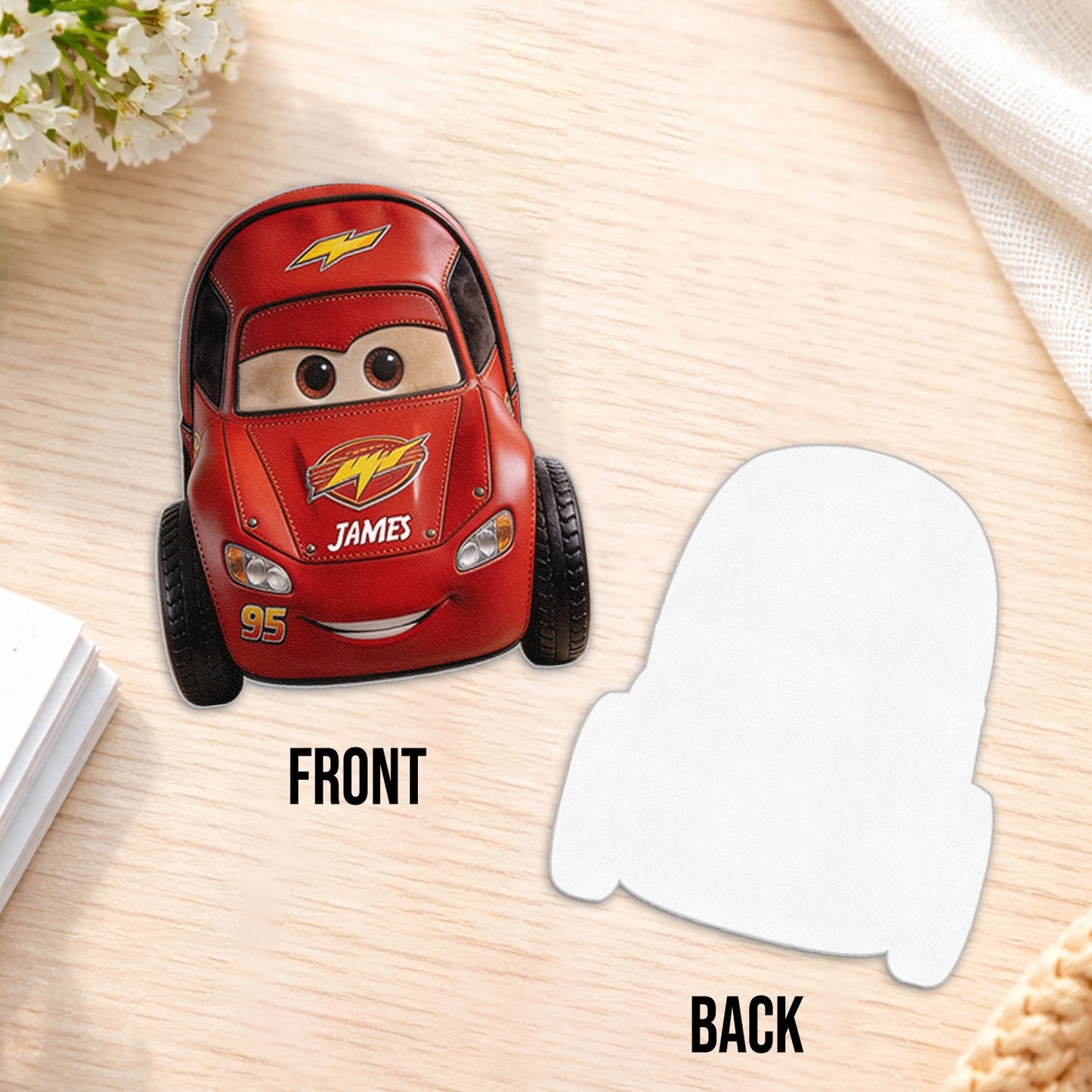 Kid Car - Personalized Racing Lover Changeable Leather Patch Backpack