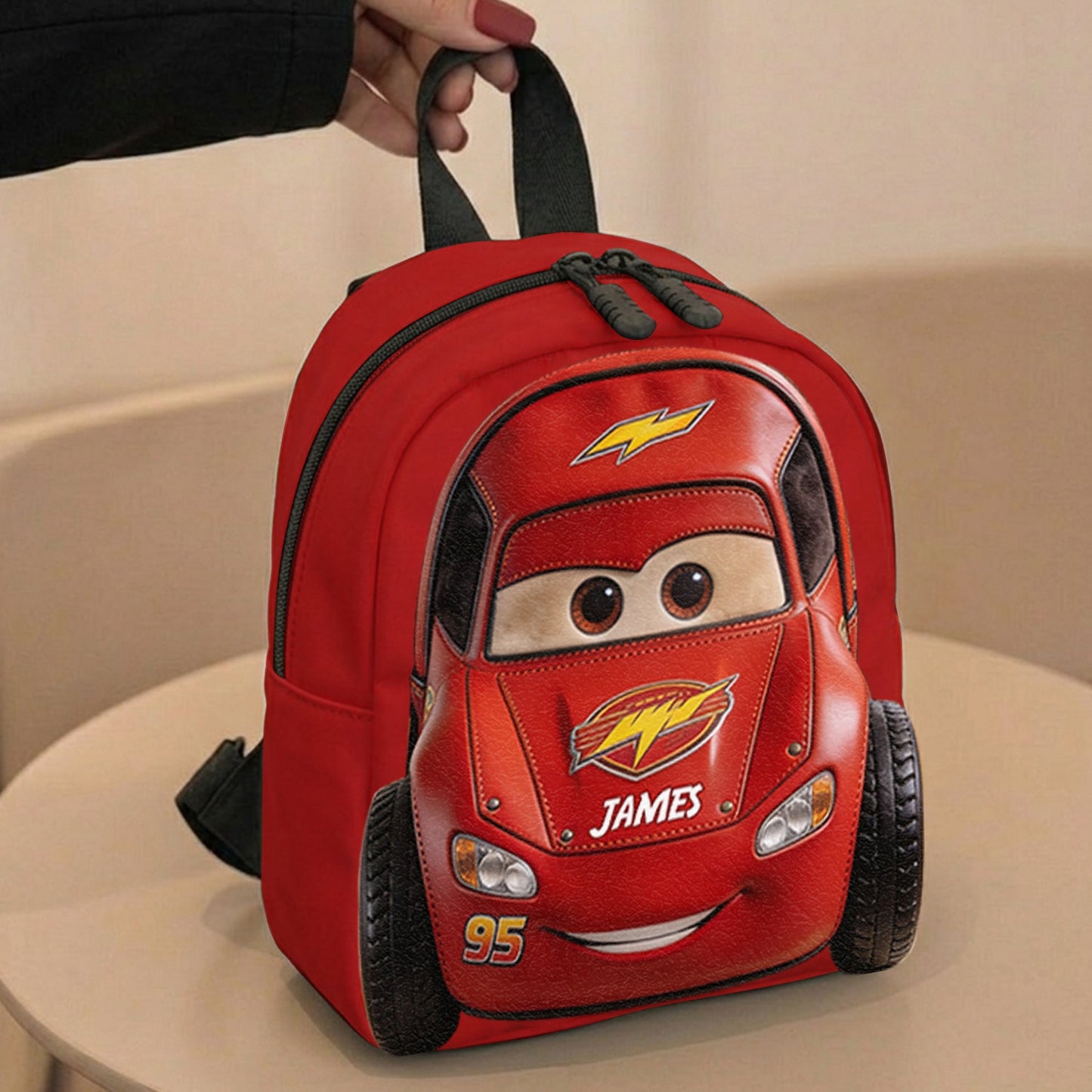Kid Car - Personalized Racing Lover Changeable Leather Patch Backpack