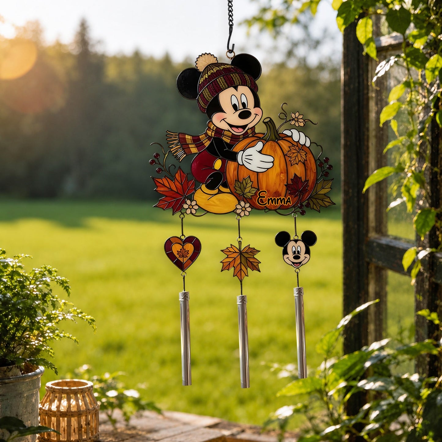 Magical Season - Personalized Mouse Wind Chime With Charm