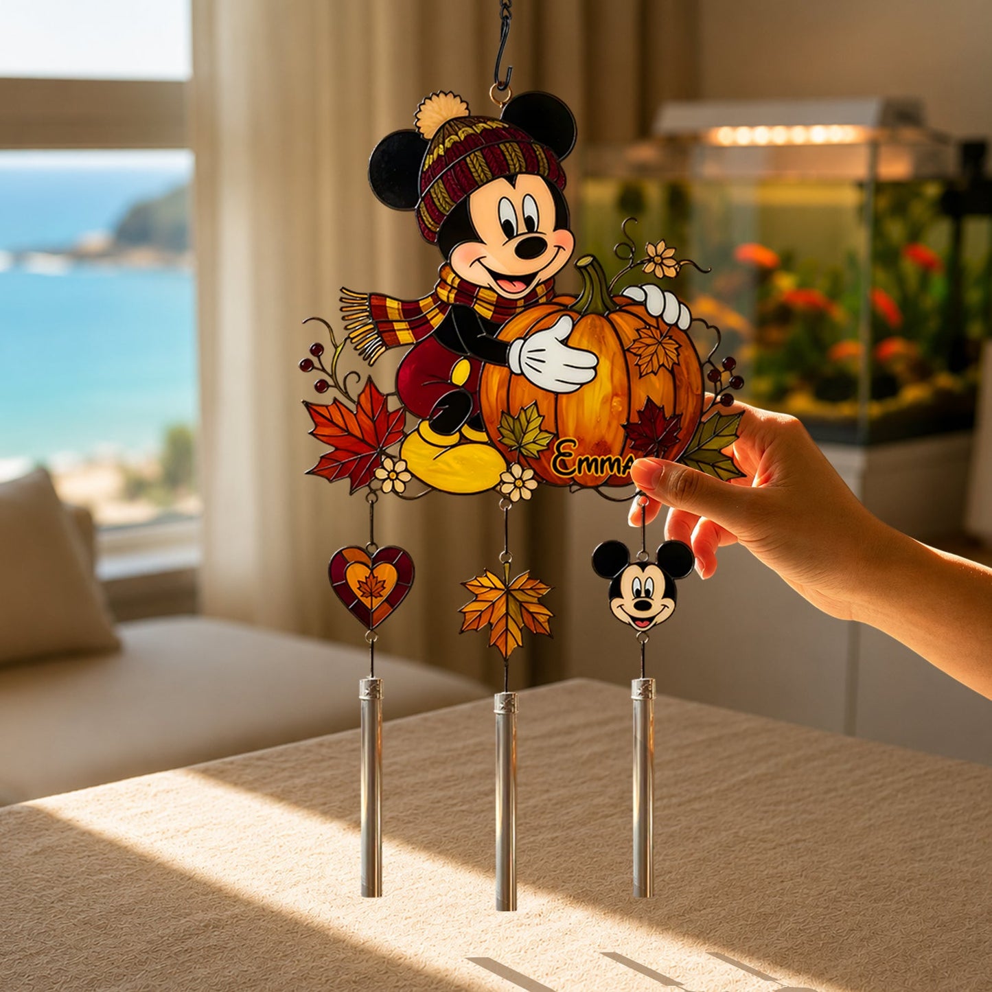 Magical Season - Personalized Mouse Wind Chime With Charm