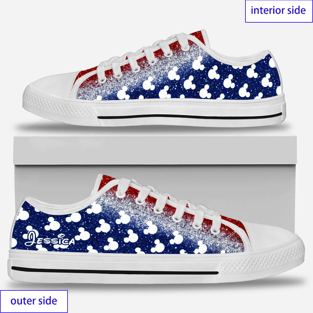 USA 250 Years Of Freedom - Personalized Mouse Low Top Shoes