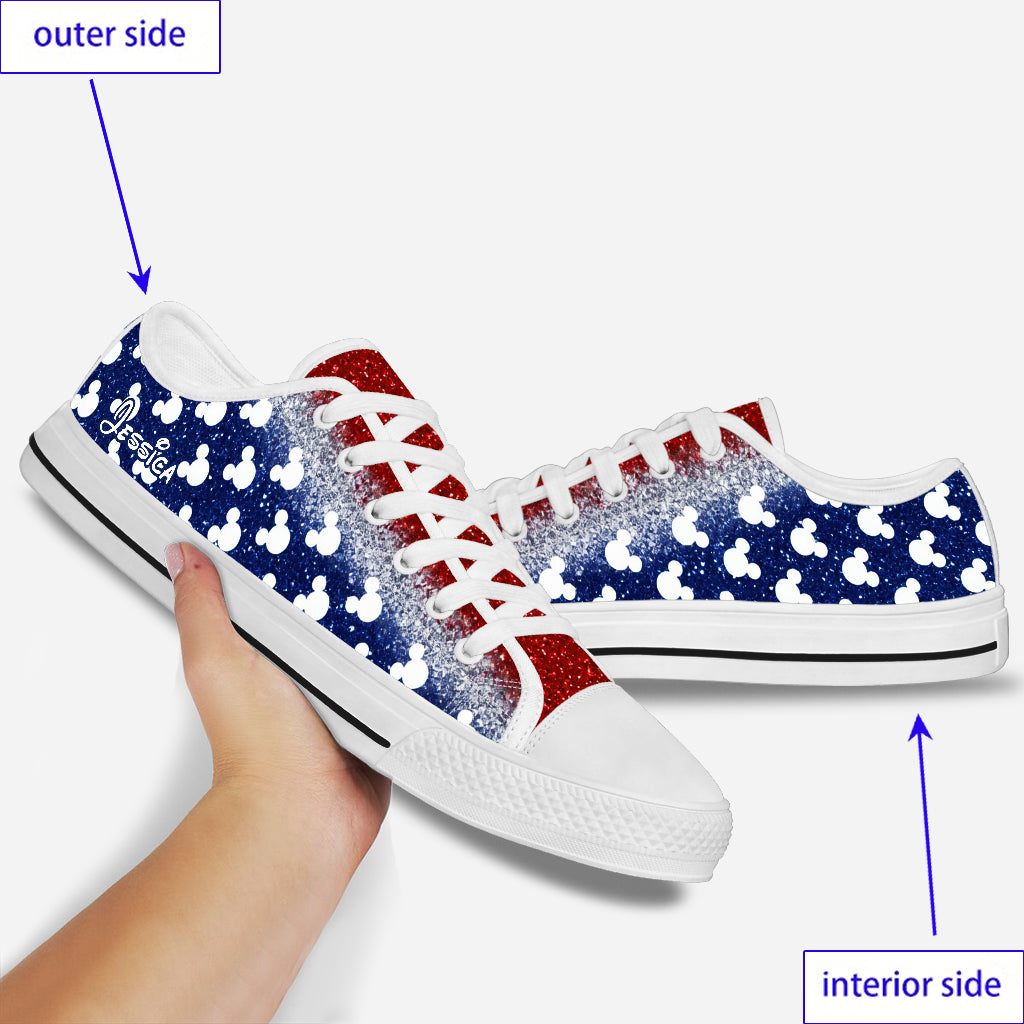 USA 250 Years Of Freedom - Personalized Mouse Low Top Shoes