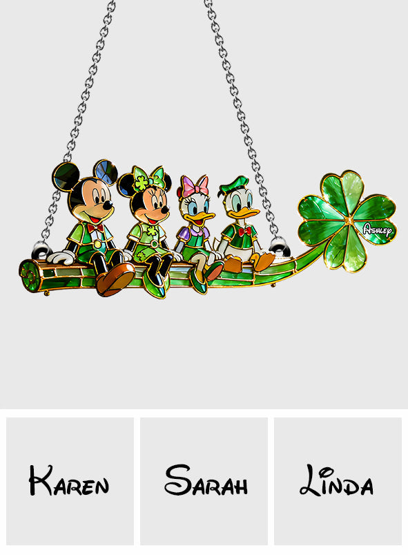Lucky Friends - Personalized Mouse Window Hanging Suncatcher Ornament
