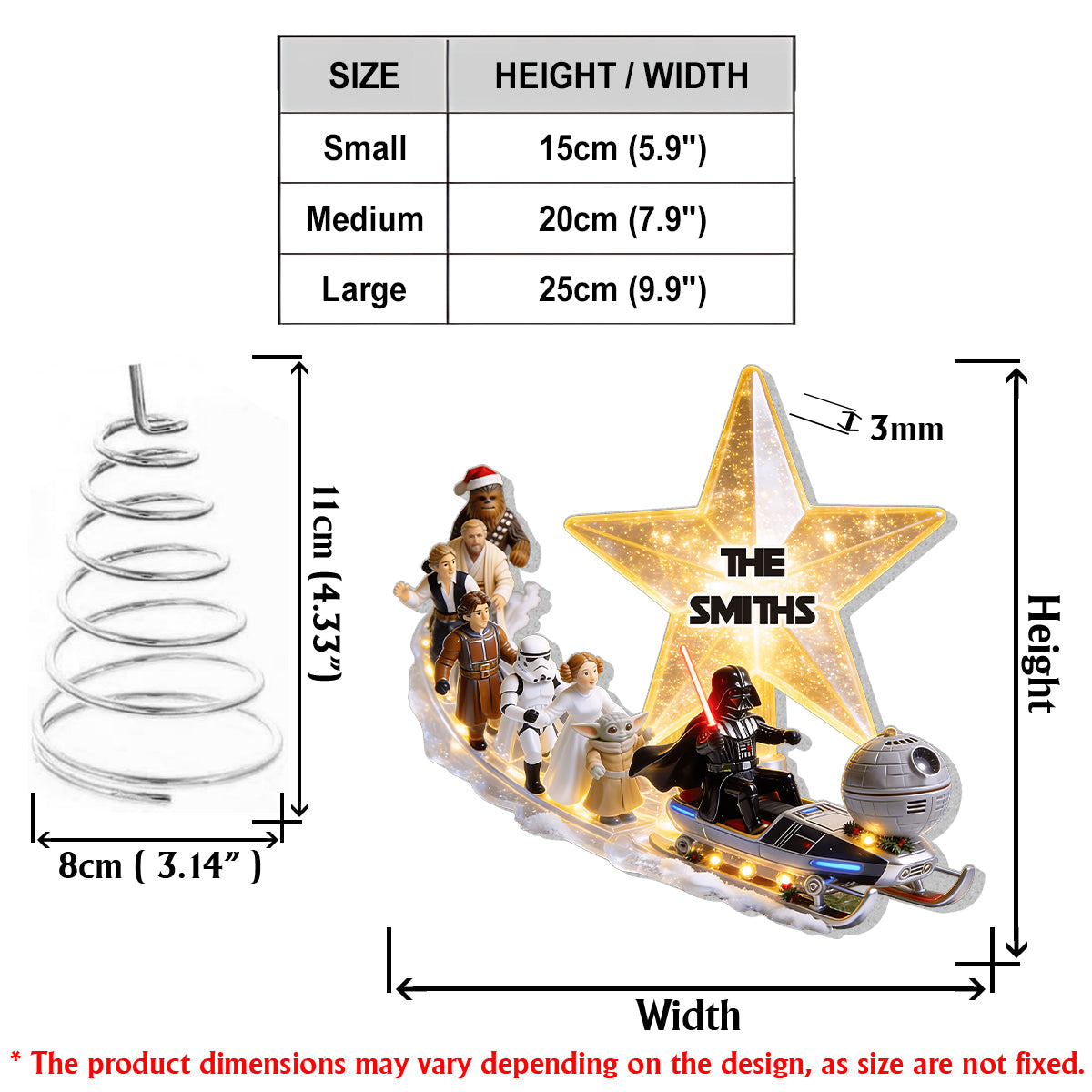 Space Adventure - Personalized The Force LED Light Tree Topper