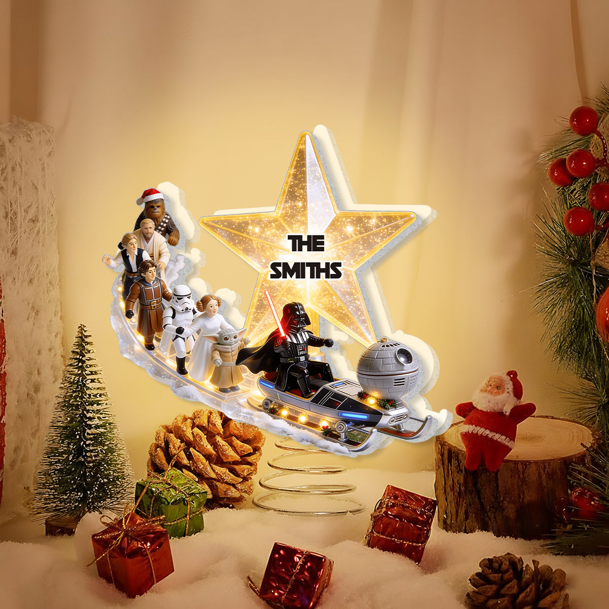 Space Adventure - Personalized The Force LED Light Tree Topper