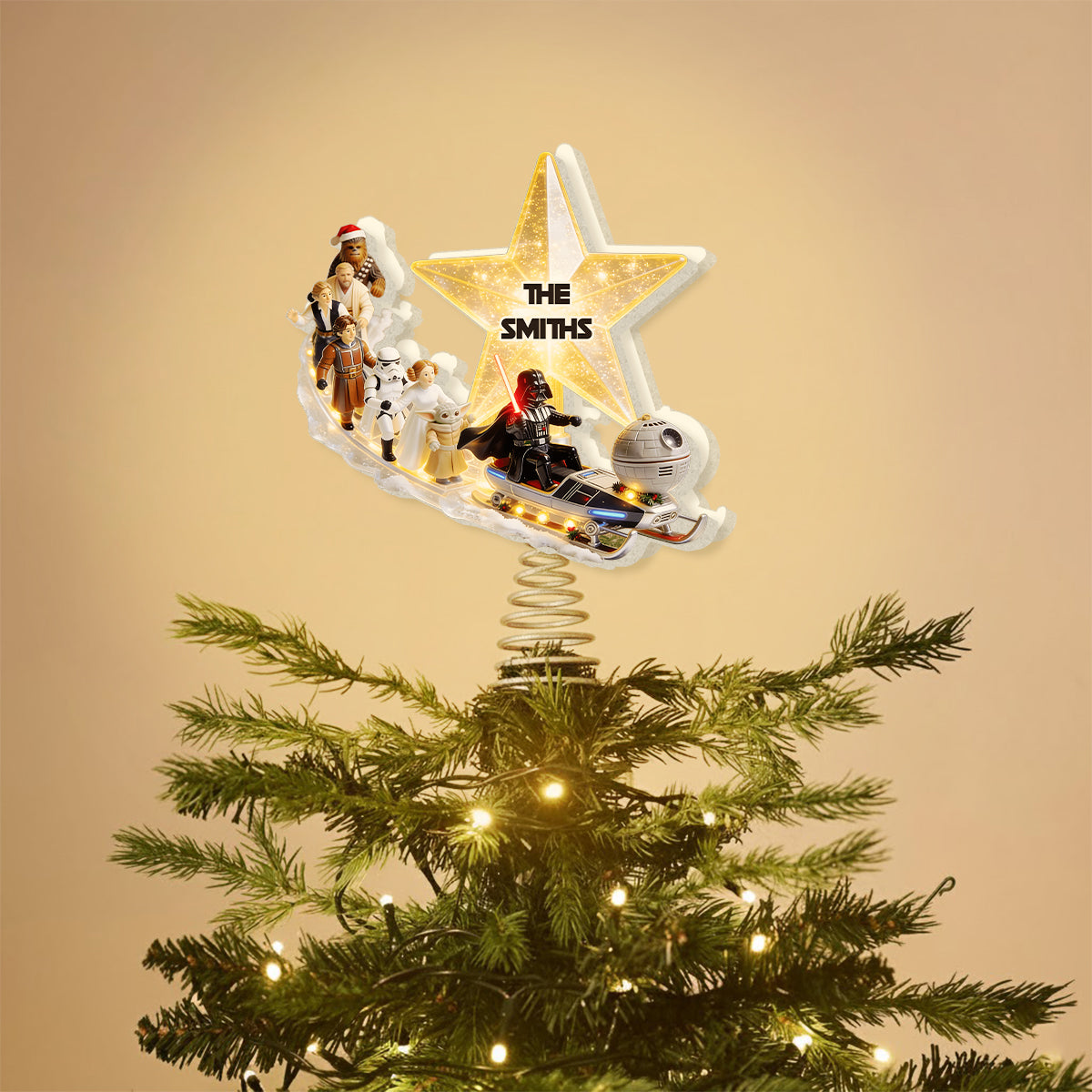Space Adventure - Personalized The Force LED Light Tree Topper