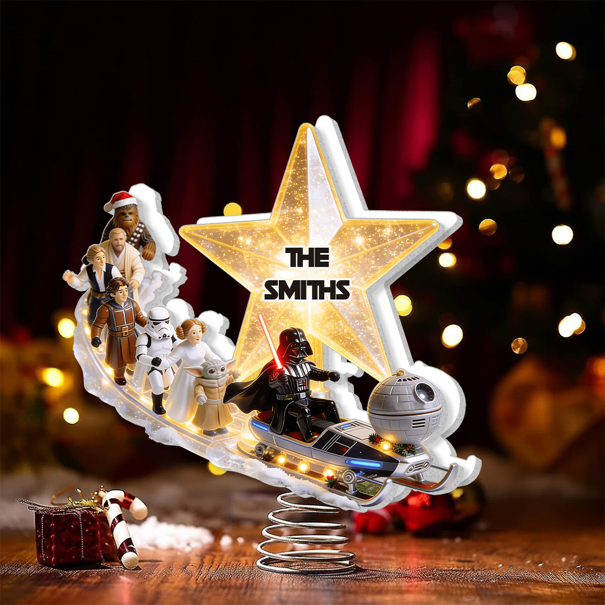 Space Adventure - Personalized The Force LED Light Tree Topper