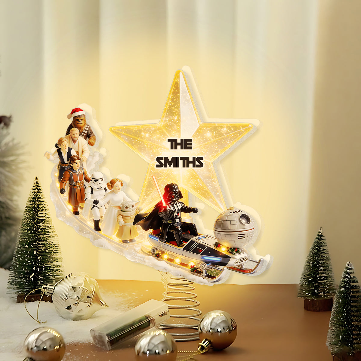 Space Adventure - Personalized The Force LED Light Tree Topper