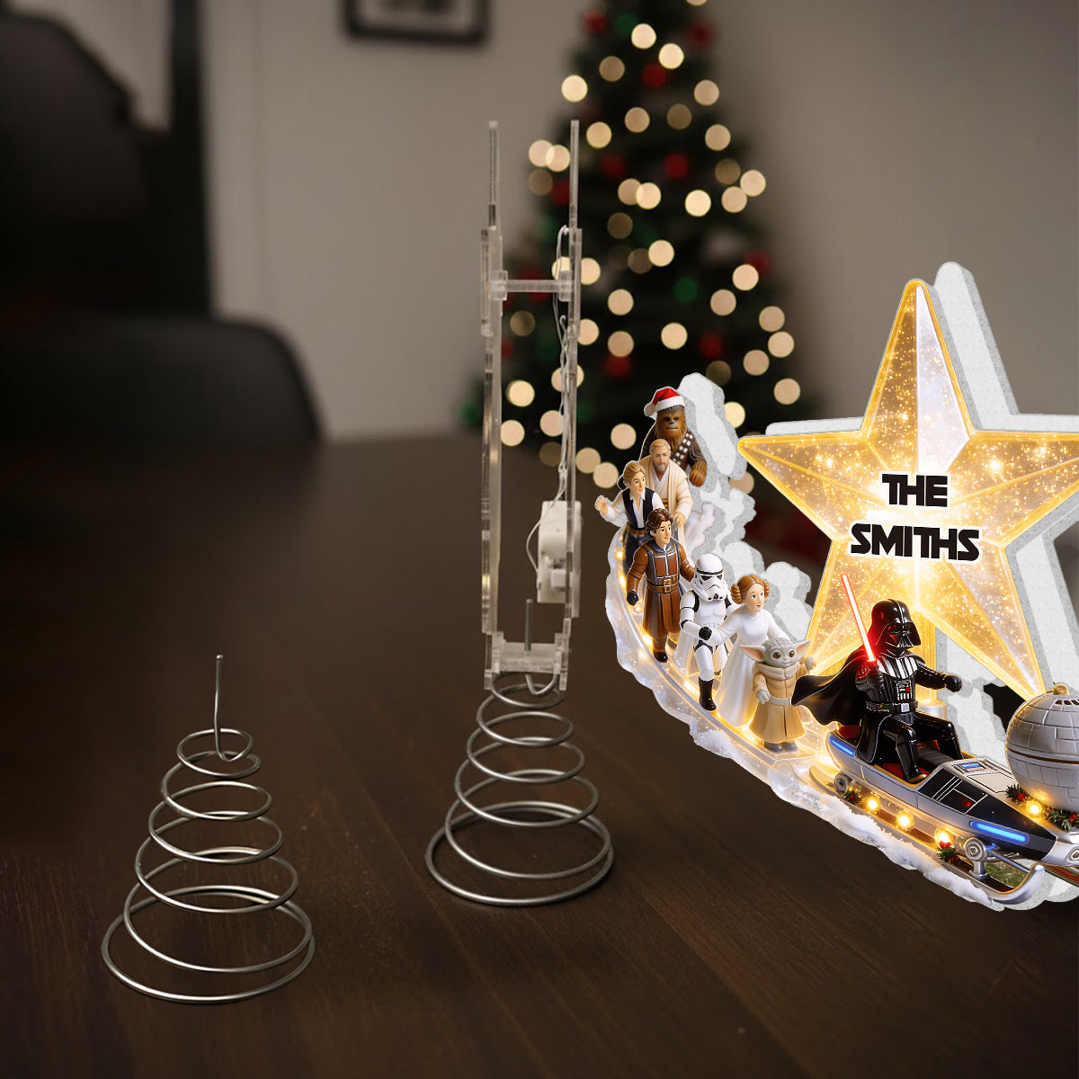 Space Adventure - Personalized The Force LED Light Tree Topper
